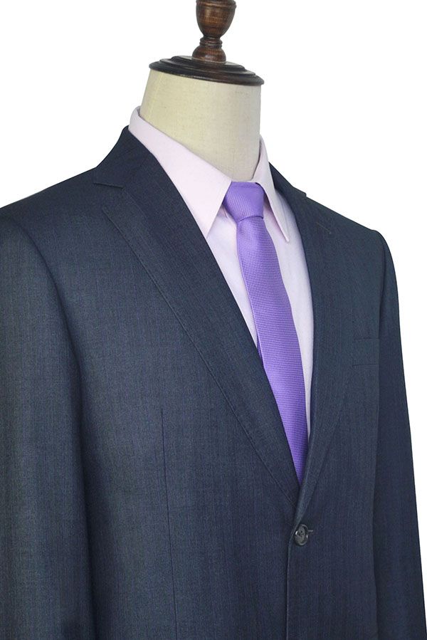 Dark Grey Stripe Pattern Notched Lapel Mens Suits for Formal