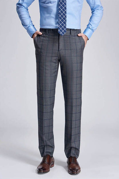 Large Checked Decent Dark Grey Mens Suits