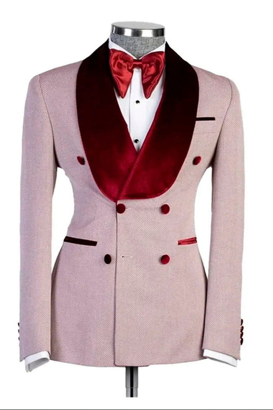 Red Double Breasted 2-piece Tuxedo for Prom