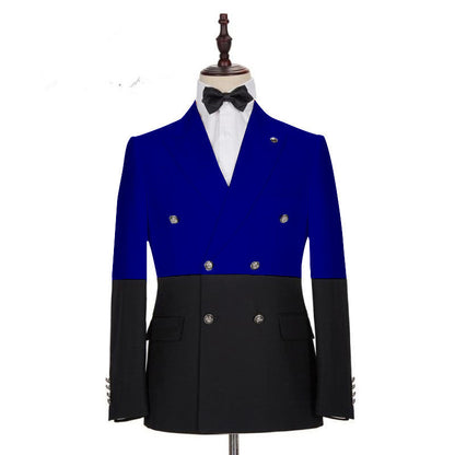 Modern Royal Blue Double Breasted Designer Men Suits