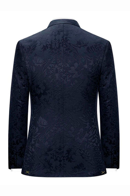 Navy Blue 3 Piece Peak Label Tuxedo