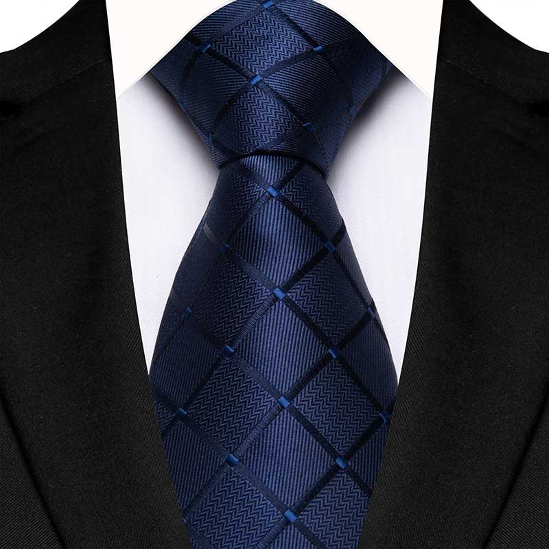 Navy Checkered Tie