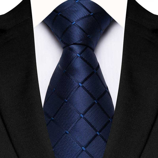 Navy Checkered Tie