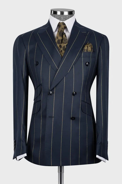 Striped Double-breasted 2-piece Suit