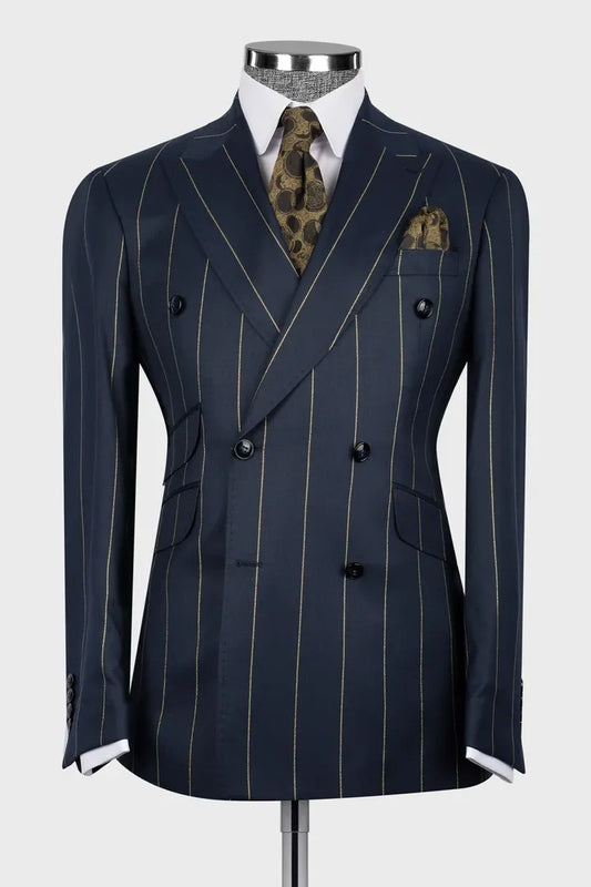Striped Double-breasted 2-piece Suit