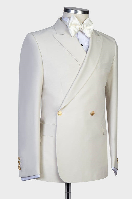 Men's Two-button Peaked Lapel 2-piece Suit