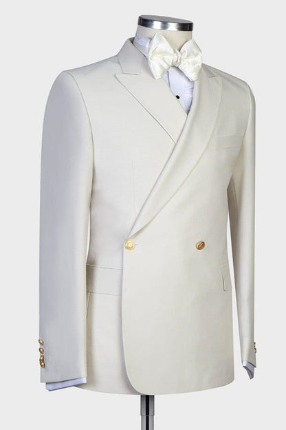 Men's Two-button Peaked Lapel 2-piece Suit