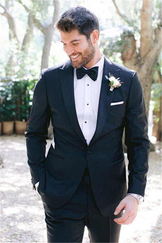 Men's Peak Lapel One Button Wedding Suit