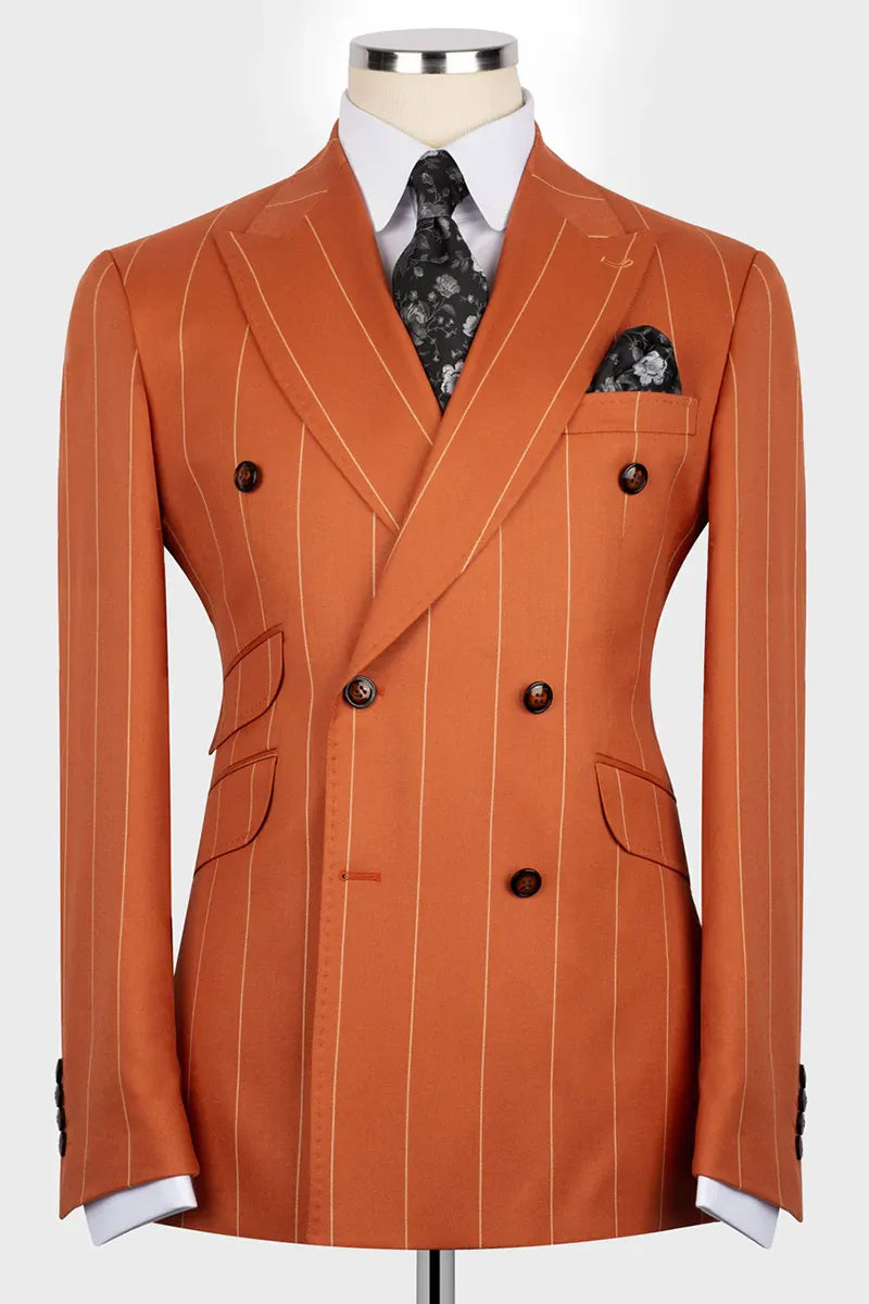 Bold Striped Double-breasted 2-piece Suit