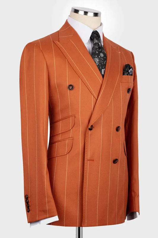 Bold Striped Peak Lapel 2-piece Suit
