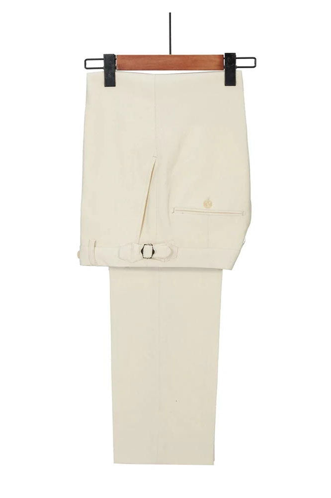 Chic Off White One Button Peak Lapel Tuxedo