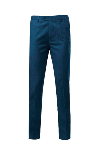 Blue Peak Lapel Slim Fit Single Breasted 3 Piece Suit