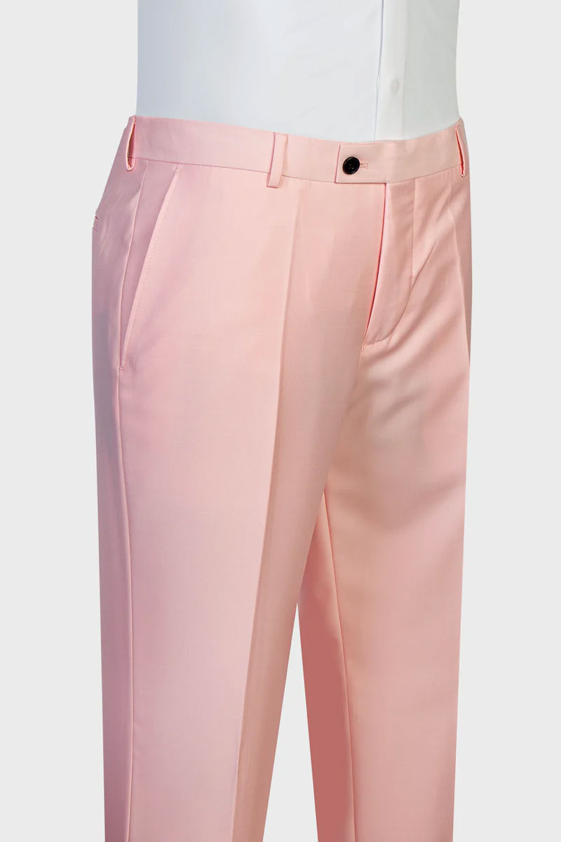 Pink Double-breasted Peak Lapel 2-piece Suit