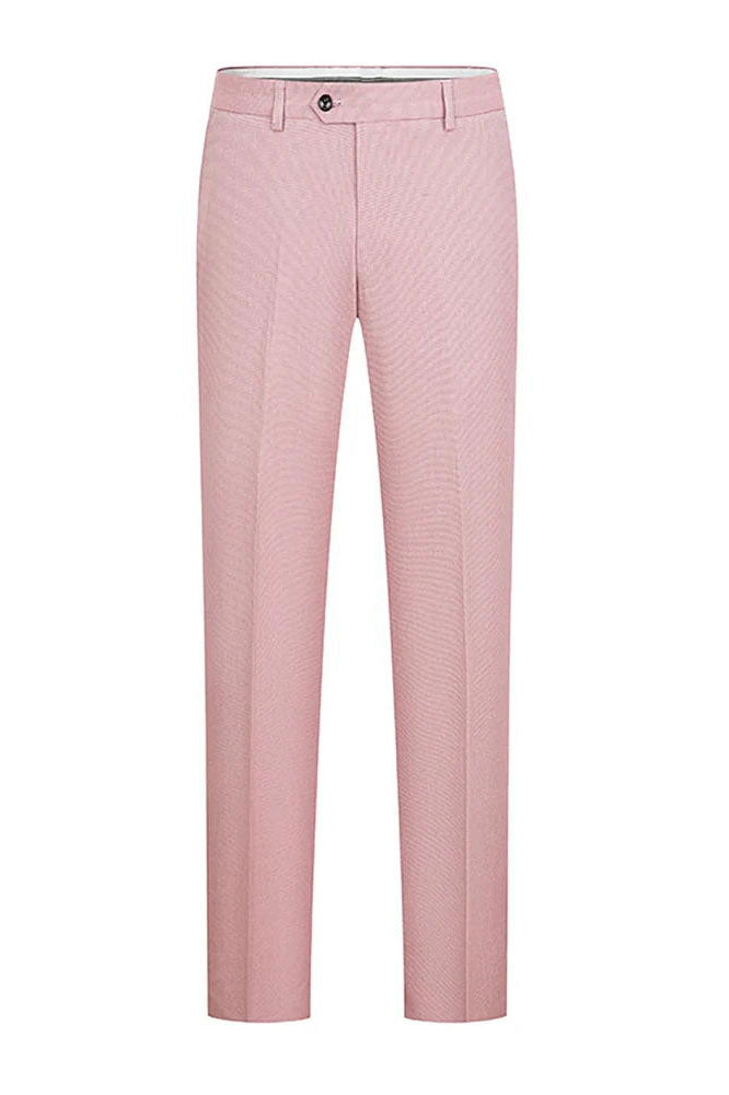 2 Piece Double Breasted Peaked Lapel Men Suits Pink/Navy Blue