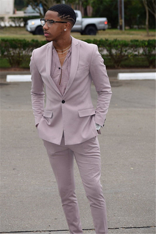 Pink Slim Fit Prom Party Suit One Button Designer Suit