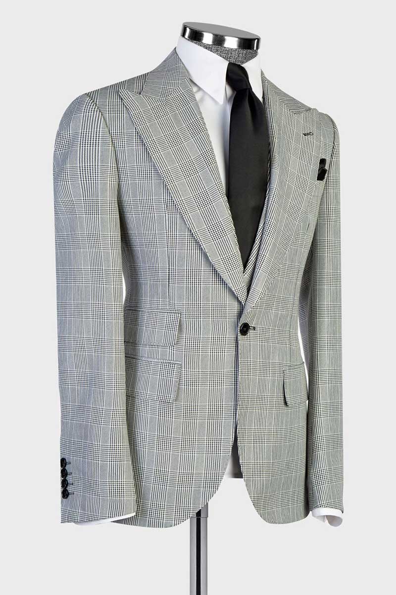 Prince of Wales Plaid 3-piece Suit