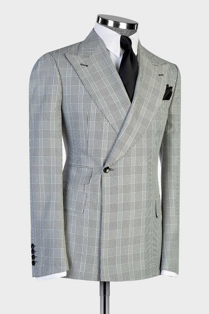 Prince of Wales Plaid One-button 2-piece Suit