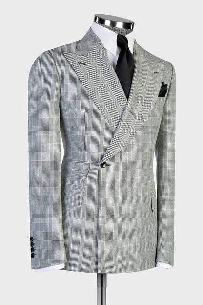 Prince of Wales Plaid One-button 2-piece Suit