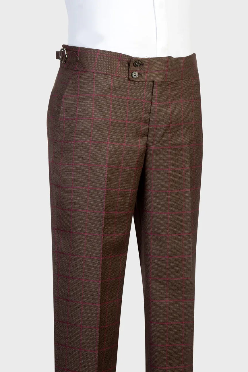 Plaid Double-breasted 2-piece Suit