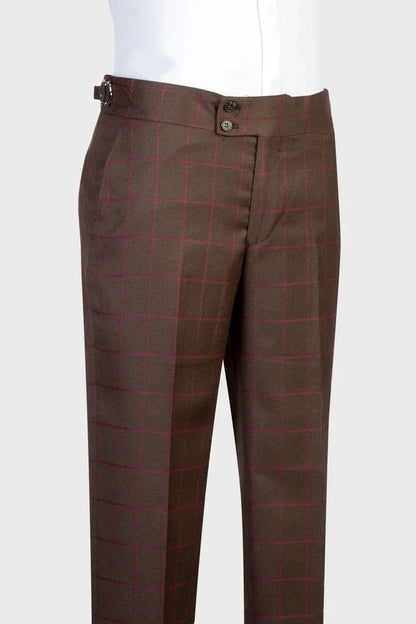 Plaid Double-breasted 2-piece Suit
