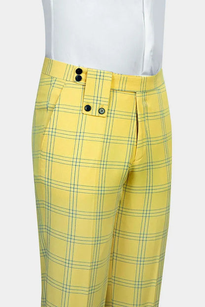 Plaid Double-breasted 2-piece Suit