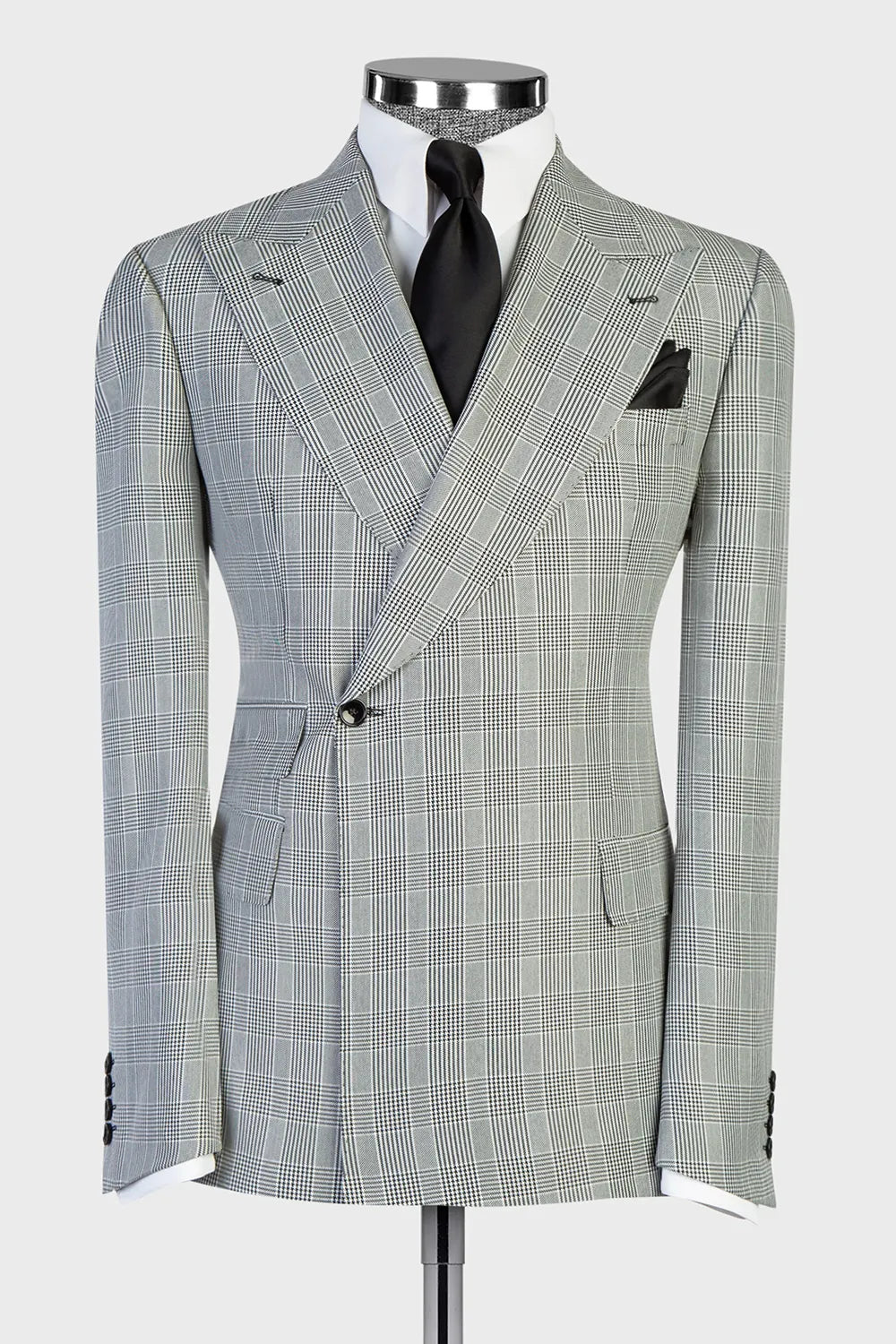 Prince of Wales Plaid One-button 2-piece Suit