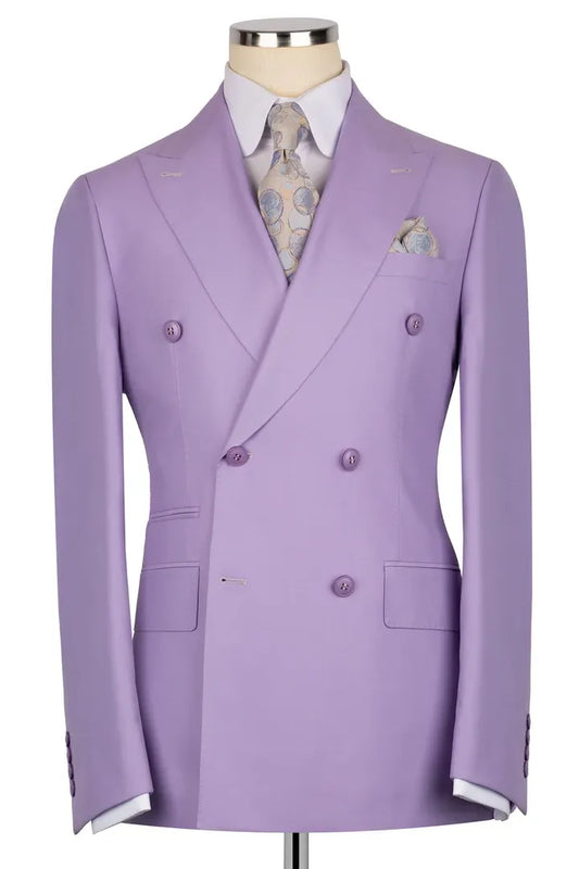 Double-breasted Peak Lapel 2-piece Suit