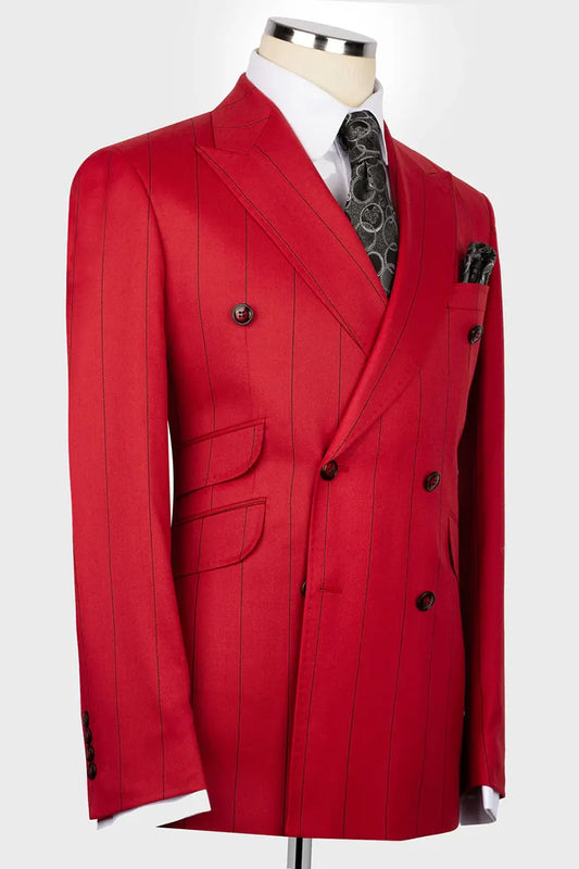 Bold Striped Double-breasted 2-piece Suit