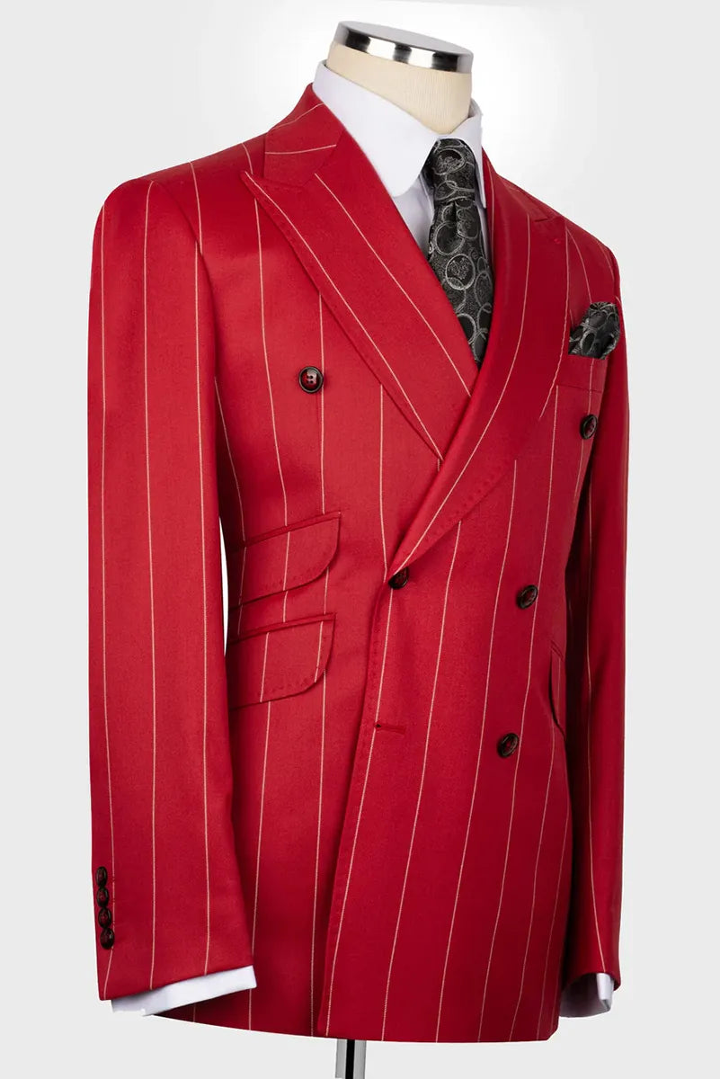 Bold Striped Double-breasted 2-piece Suit
