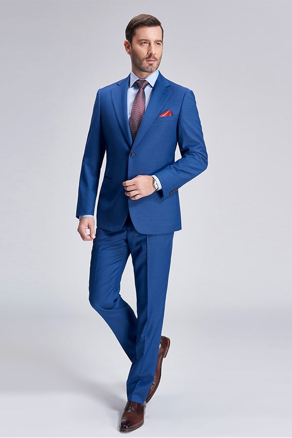 Romantic Solid Royal Blue Mens Suits for Business