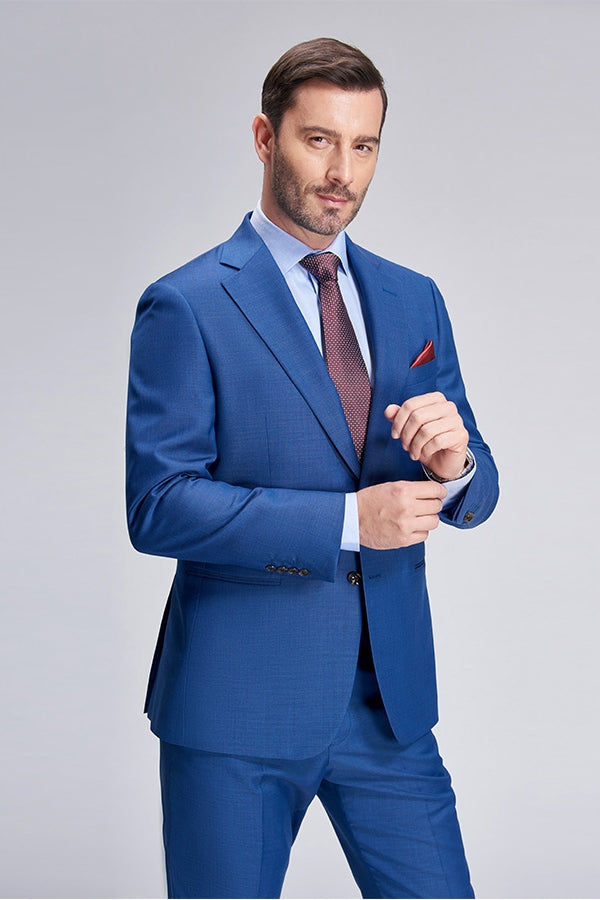 Romantic Solid Royal Blue Mens Suits for Business