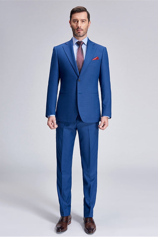 Romantic Solid Royal Blue Mens Suits for Business