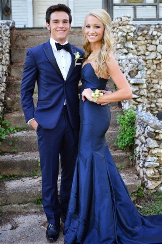 Royal Bule Peaked Lapel Single Breasted Prom Party Suits