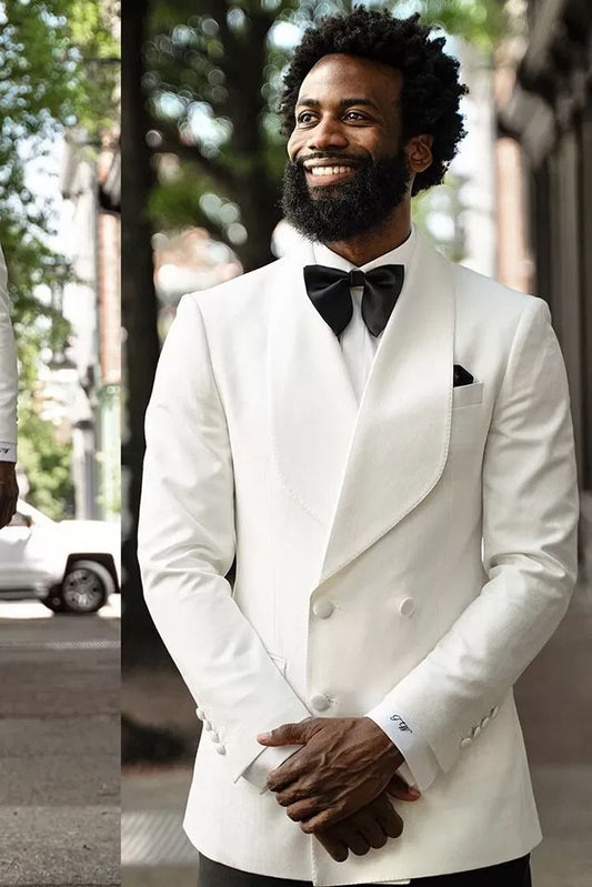 Double Breasted Shawl Lapel 3-piece Blazer Suit