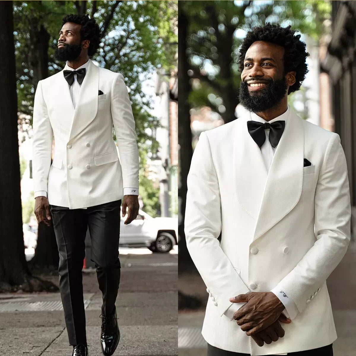 Double Breasted Shawl Lapel 3-piece Blazer Suit