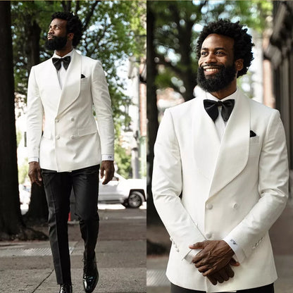 Double Breasted Shawl Lapel 3-piece Blazer Suit