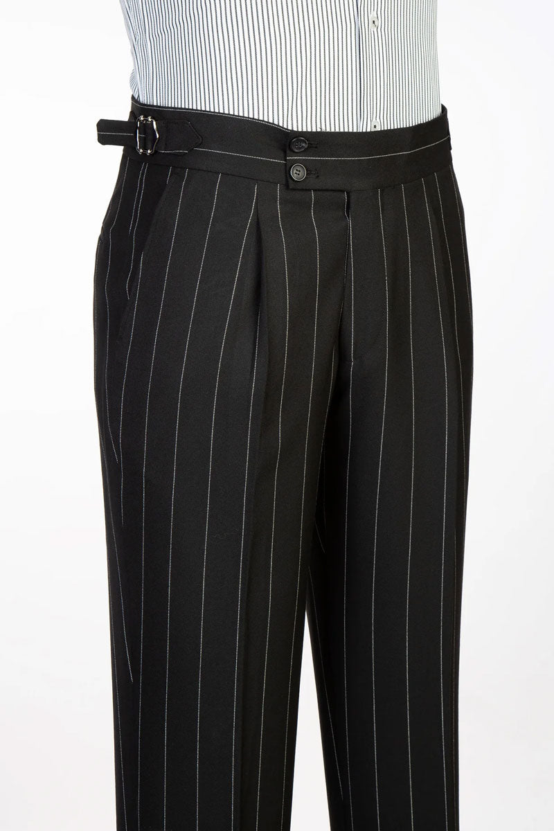 Men's Striped 3-piece Suit in Black