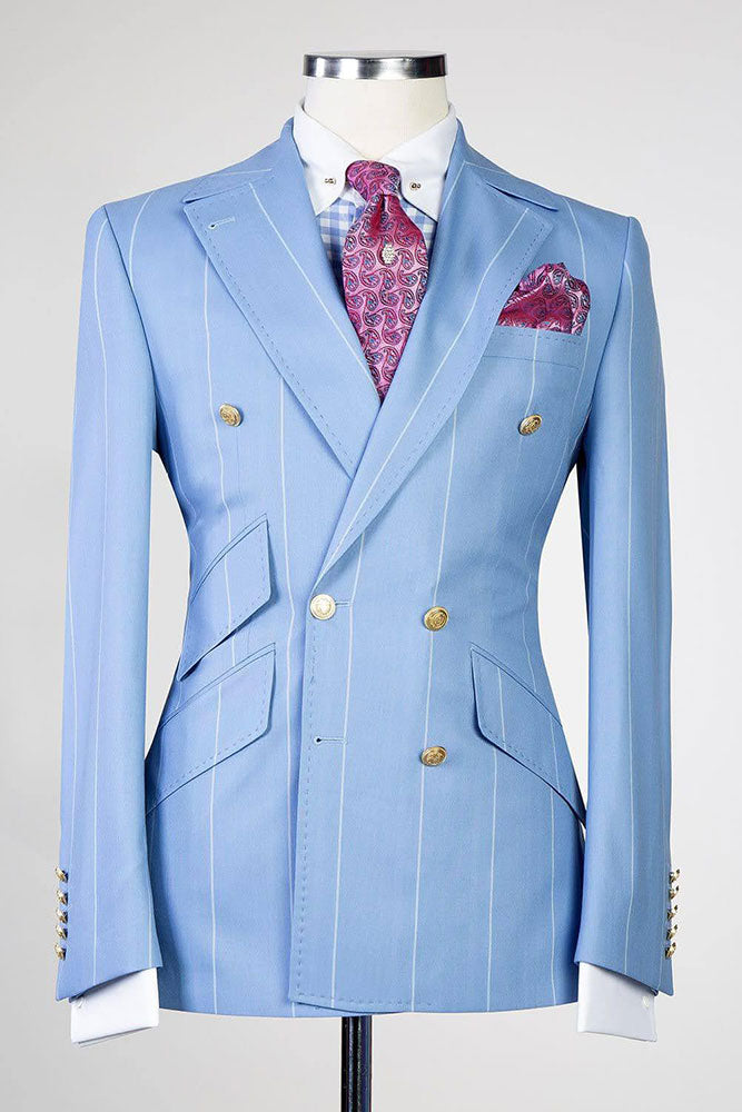 Striped Double-breasted 2-piece Suit