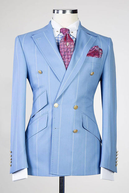 Striped Double-breasted 2-piece Suit