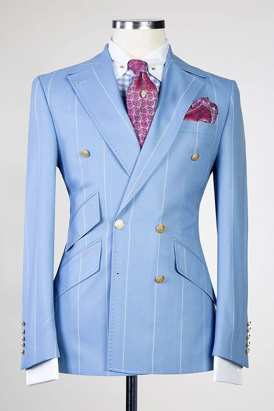 Striped Double-breasted 2-piece Suit