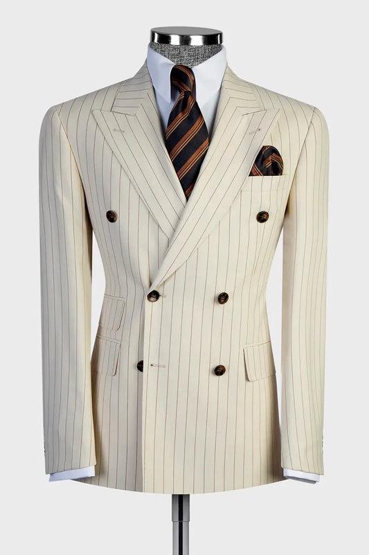 Striped Double-breasted 2-piece Suit