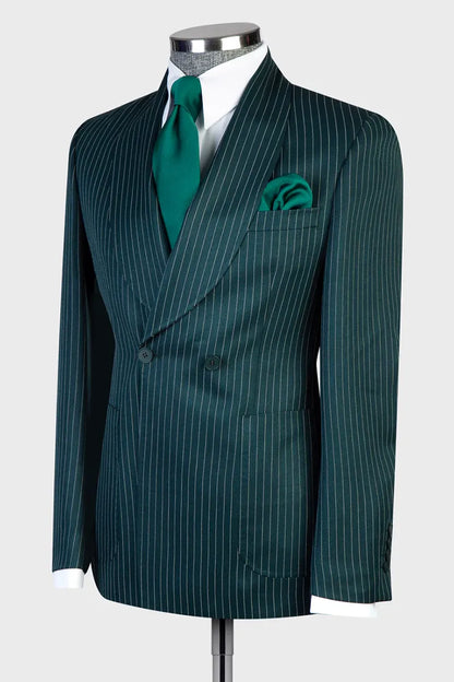 Striped Shawl Lapel 2-piece Suit