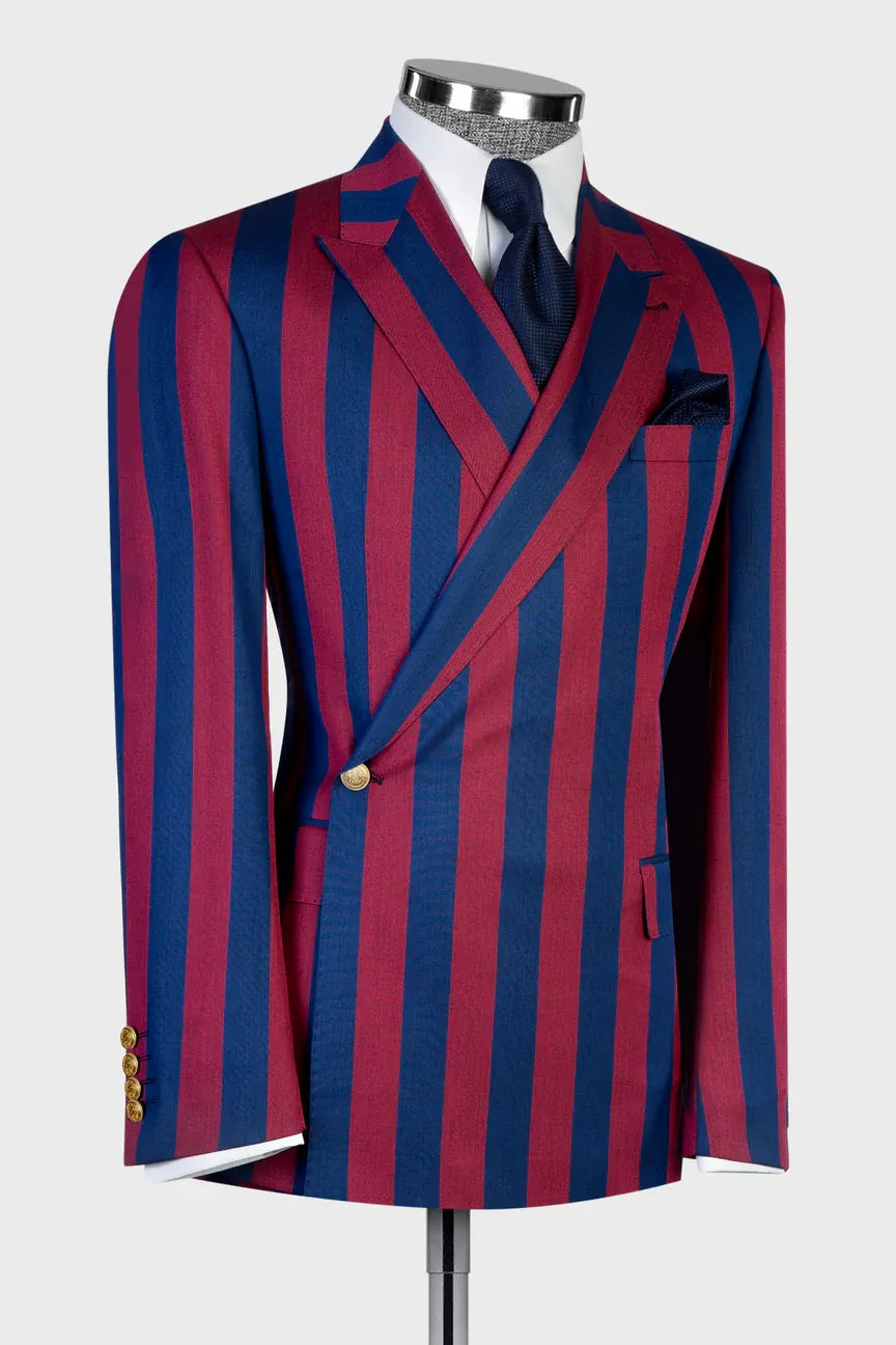 Bold Striped One-button 2-piece Suit