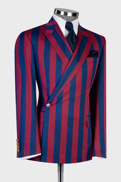 Bold Striped One-button 2-piece Suit