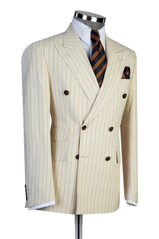 Striped Double-breasted 2-piece Suit