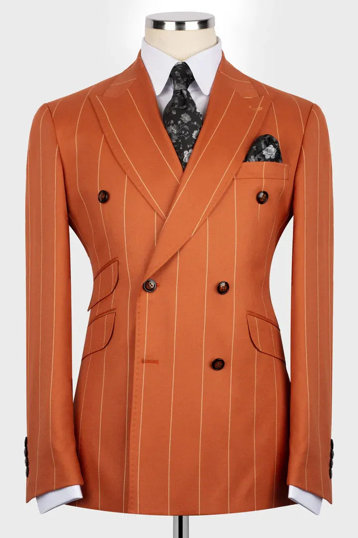 Bold Striped Peak Lapel 2-piece Suit
