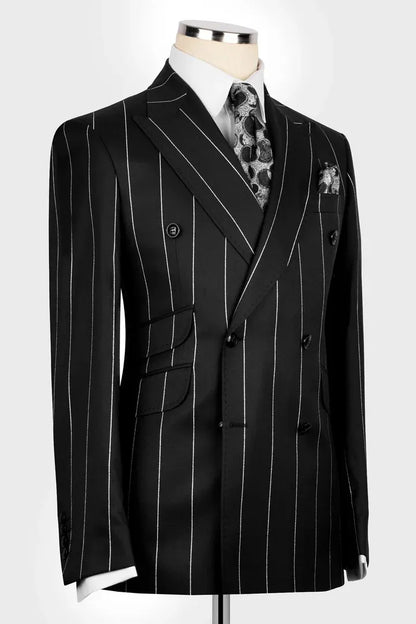 Bold Striped Double-breasted 2-piece Suit