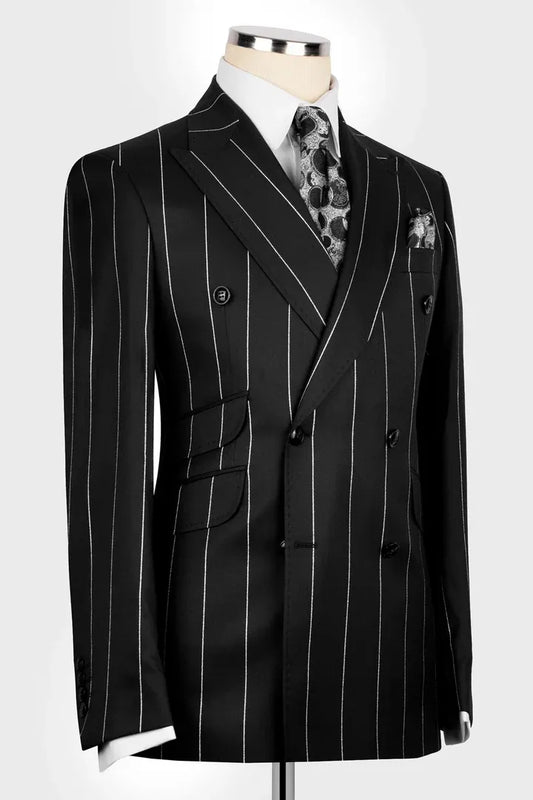 Bold Striped Double-breasted 2-piece Suit