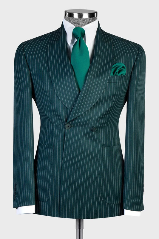 Striped Shawl Lapel 2-piece Suit