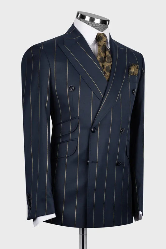 Striped Double-breasted 2-piece Suit